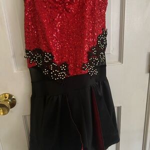 Weissman Red and Black Sequin Costume
